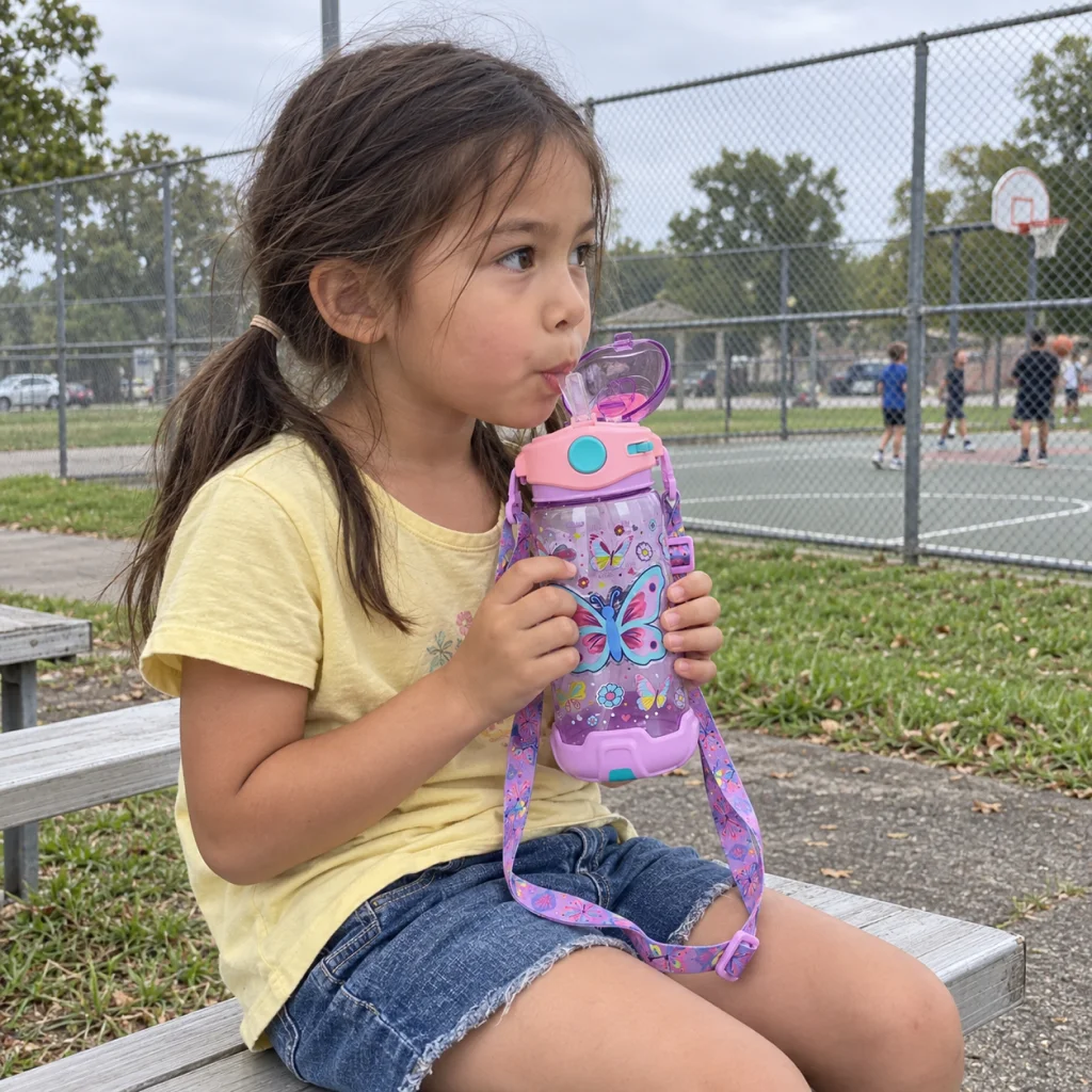 Flutter Butterfly Straw Water Bottle - Butterfly bottle water break 1