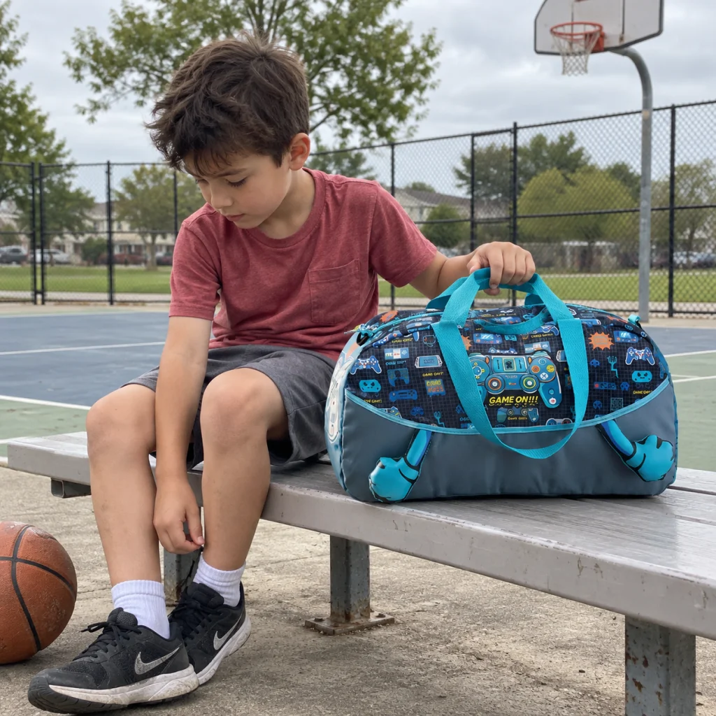 Game On Sports Court Duffel Bag - Game on at the neighborhood court 1