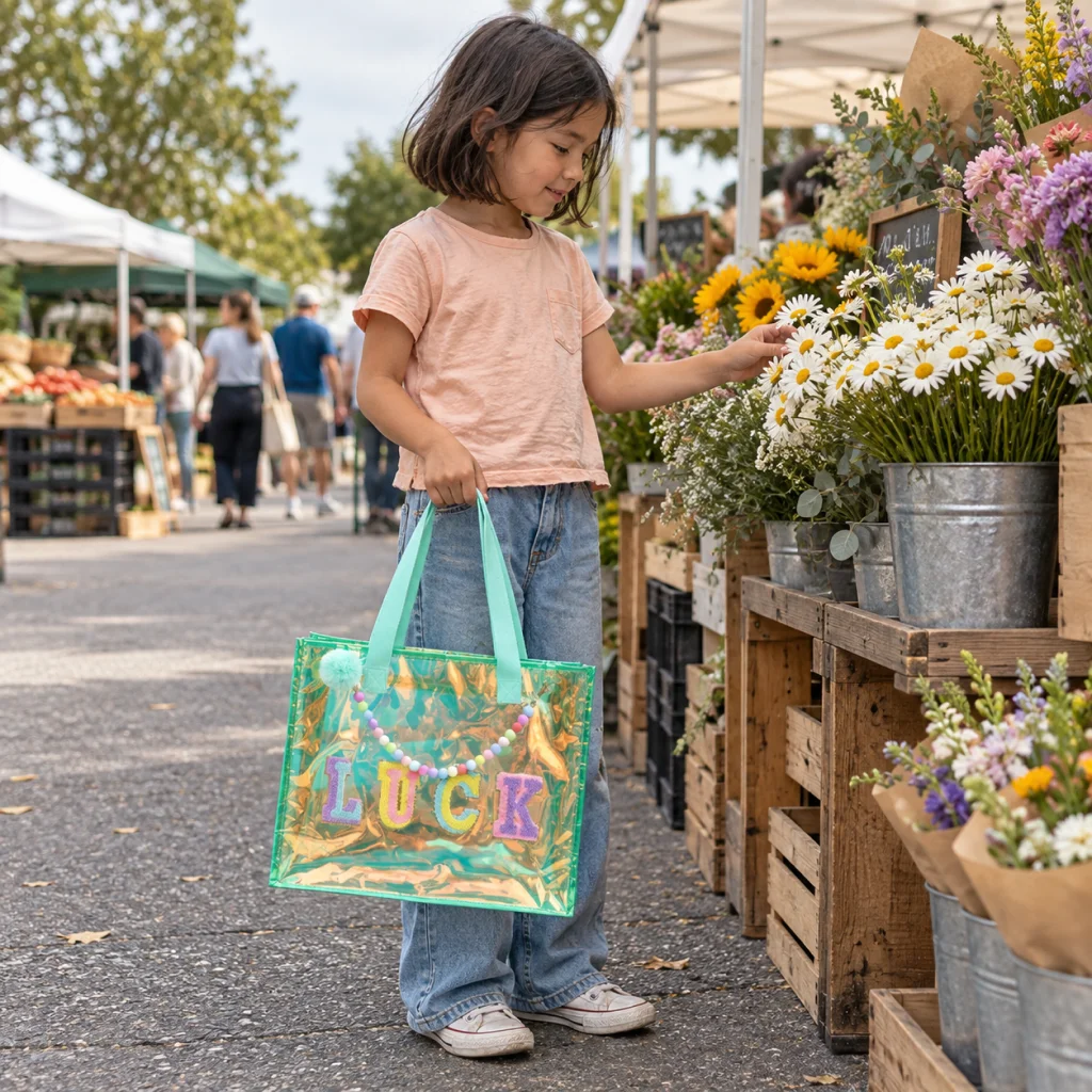 LUCK Flower Market Canvas Tote - LUCK tote at the flower market (1) 1