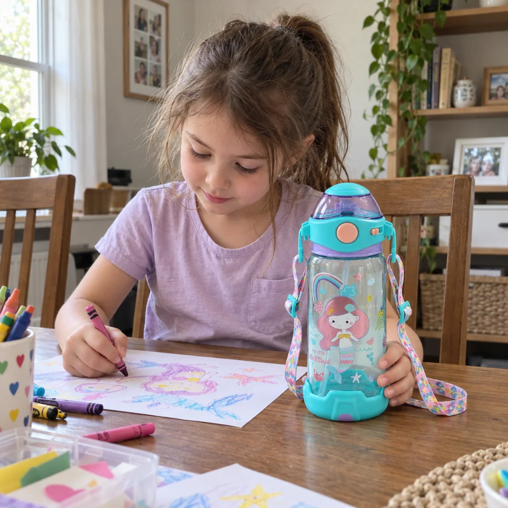 Mermaid Sparkle Water Bottle - Drawing Time with a Mermaid Bottle 1
