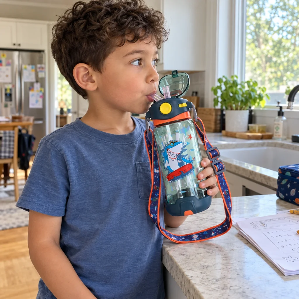 Ocean Shark Splash Water Bottle - After-school sip with shark bottle 1