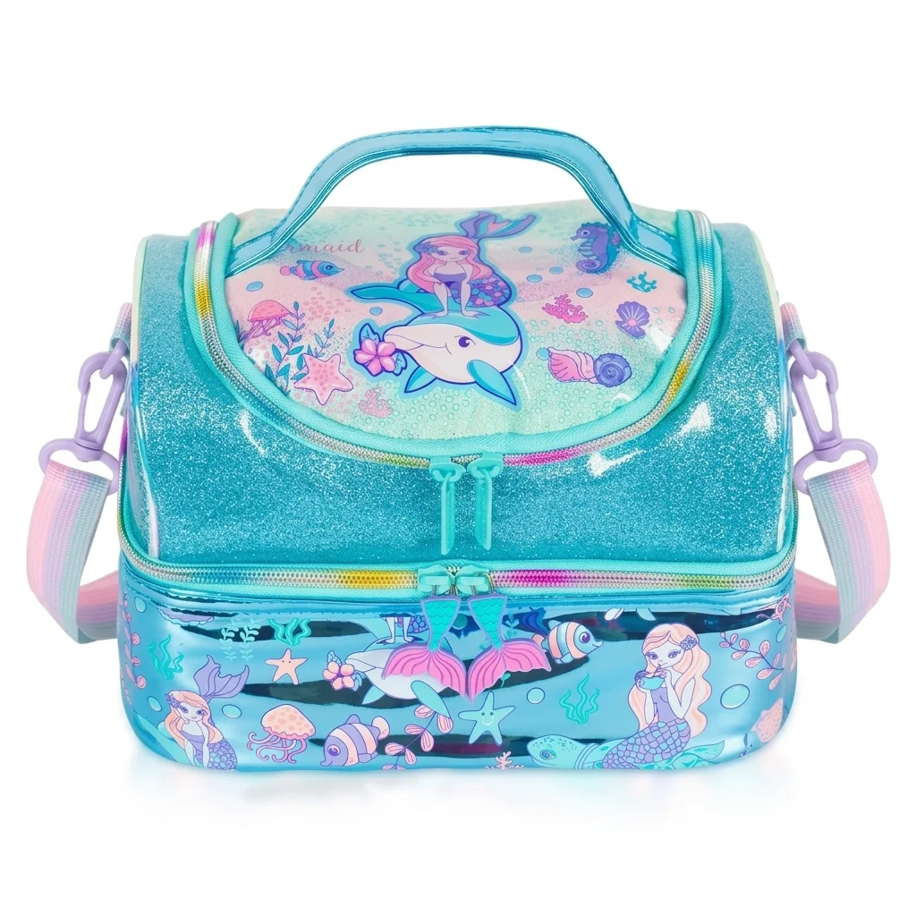 Ocean Sparkle Mermaid Lunch Bag - Front view