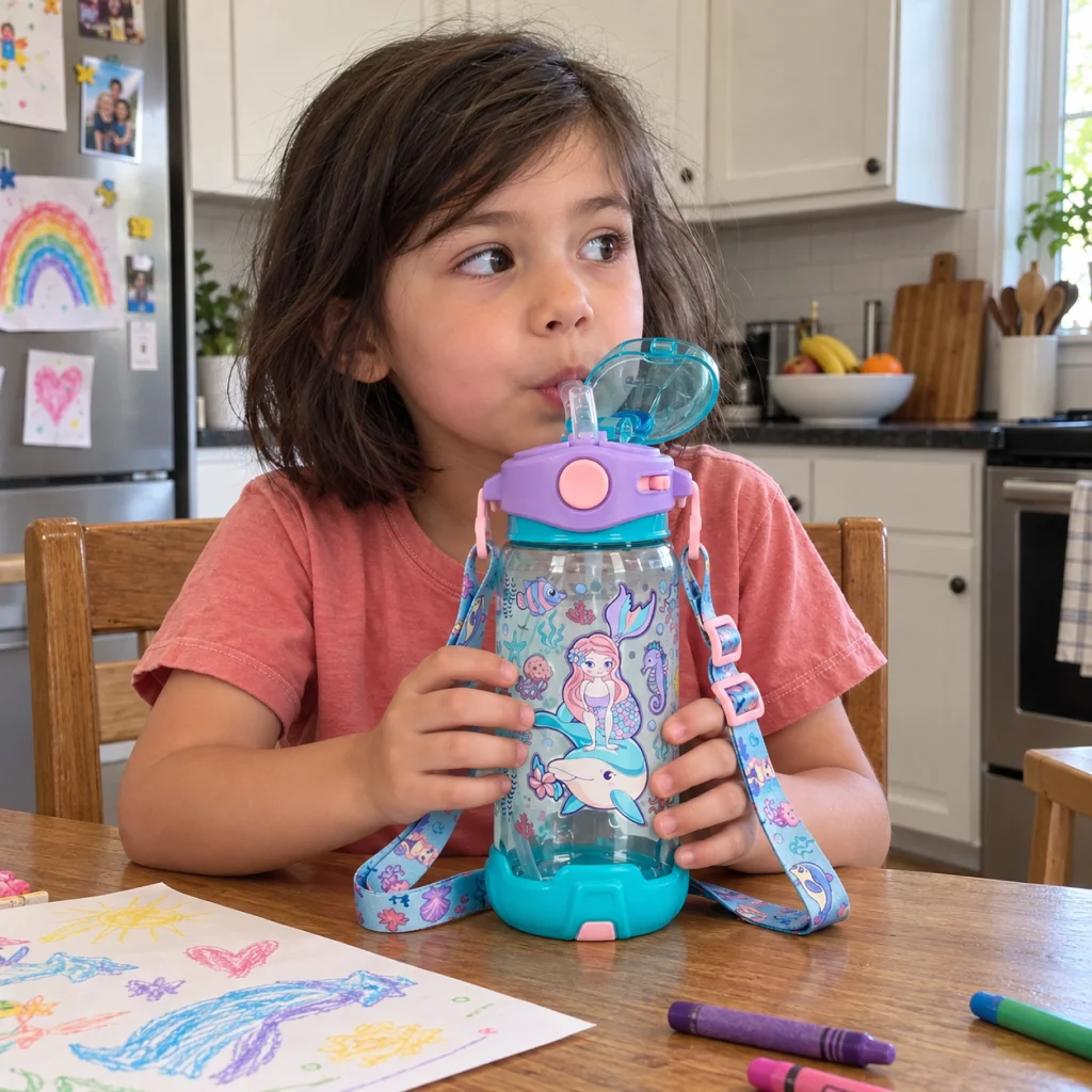 Sunny Days Daily Drink Bottle - Girl’s Candid Breakfast Sip 1